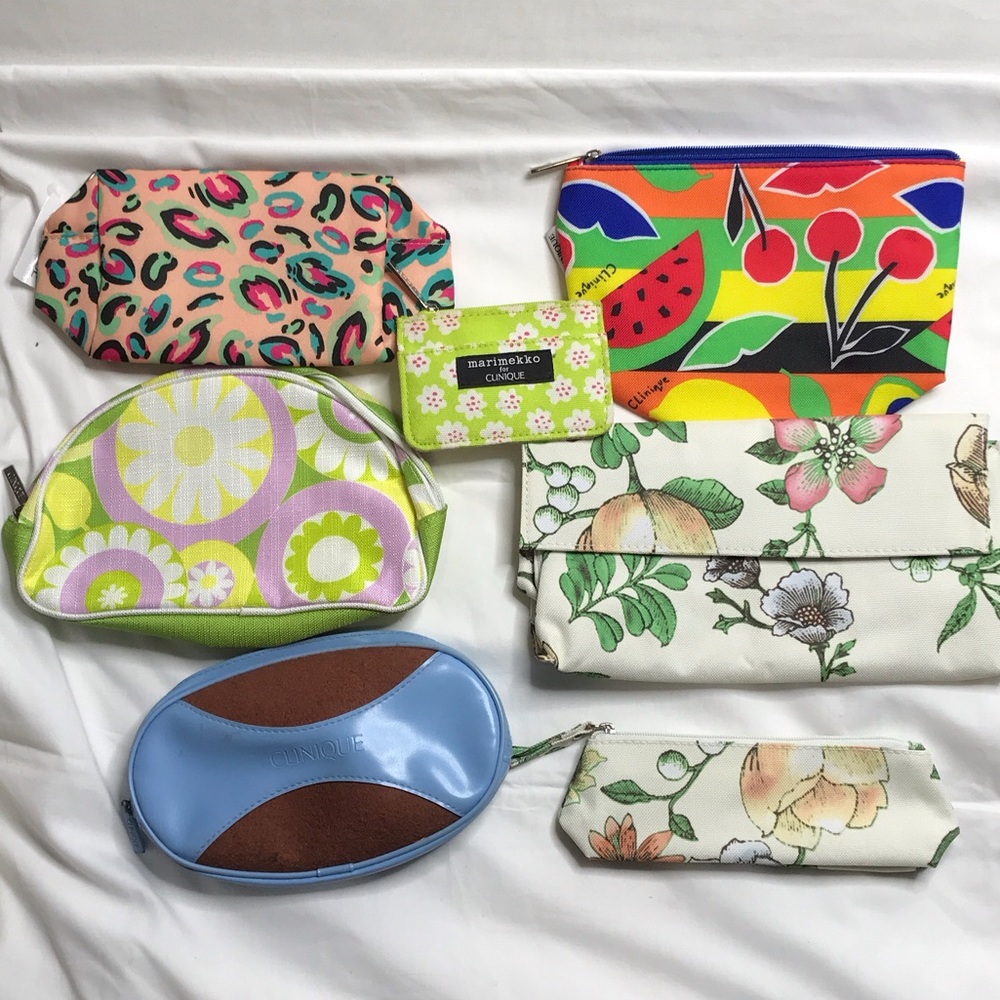 Clinique Lot of 7 Cosmetic/Makeup Bags New